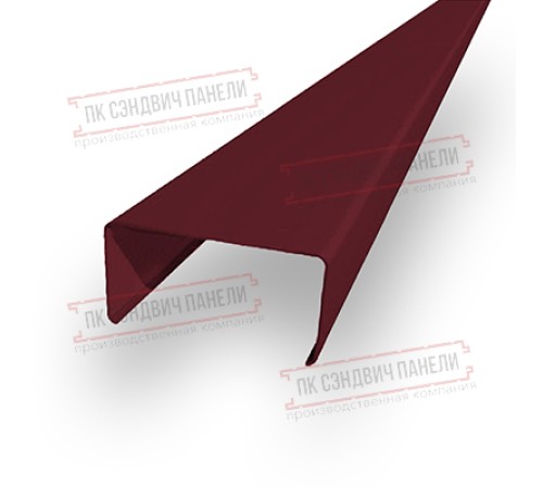 Декоративная планка П - 46х37, двухсторонний ПЭ, Ral 3005 - 0,5мм