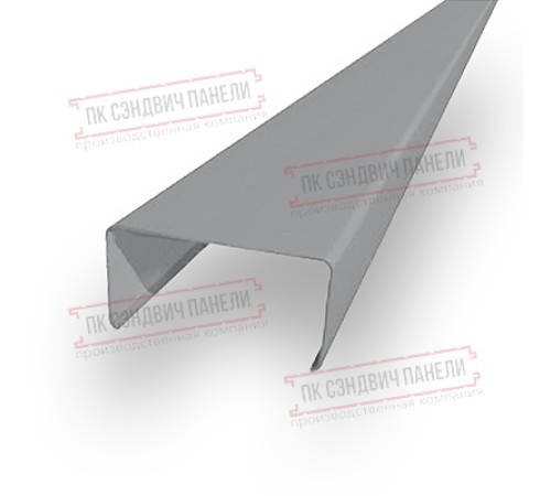 Декоративная планка П - 60х30, двухсторонний ПЭ, Ral 7004 - 0,5мм