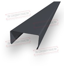 Декоративная планка П - 46х37, двухсторонний ПЭ, Ral 7024 - 0,5мм