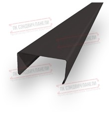 Декоративная планка П - 46х37, двухсторонний ПЭ, Ral 8019 - 0,45мм