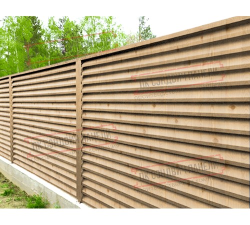Забор-жалюзи S 58х151 мм, Сосна - 0,45мм