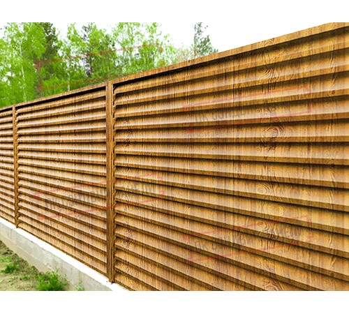 Забор-жалюзи S 58х146 мм, Золотой Дуб - 0,45мм