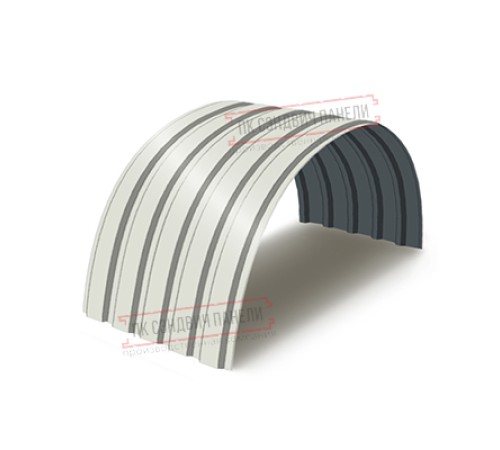 Профнастил МП35-0.45, Ширина-1035, Полиэстер RAL9003