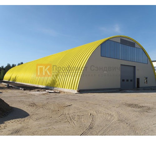 Профнастил H114ПГ-0.9, для бескаркасных ангаров, Полиэстер RAL 1018