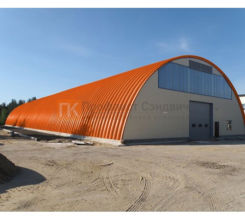 Профнастил H114ПГ-0.75, для бескаркасных ангаров, Полиэстер RAL 2004