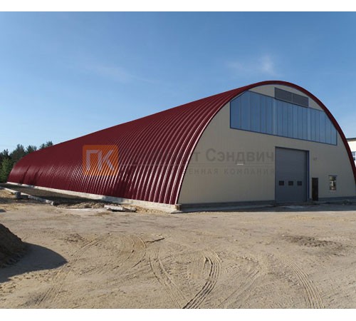 Профнастил H114ПГ-0.95, для бескаркасных ангаров, Полиэстер RAL 3005