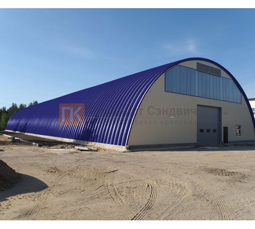 Профнастил H114ПГ-0.9, для бескаркасных ангаров, Полиэстер RAL 5002