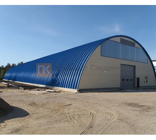 Профнастил H114ПГ-0.85, для бескаркасных ангаров, Полиэстер RAL 5005