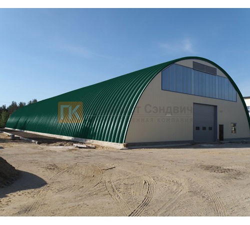 Профнастил H114ПГ-1.2, для бескаркасных ангаров, Полиэстер RAL 6005