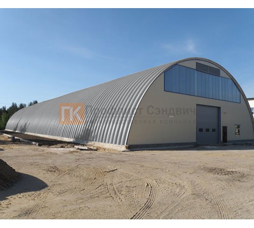 Профнастил H114ПГ-0.85, для бескаркасных ангаров, Полиэстер RAL 7004