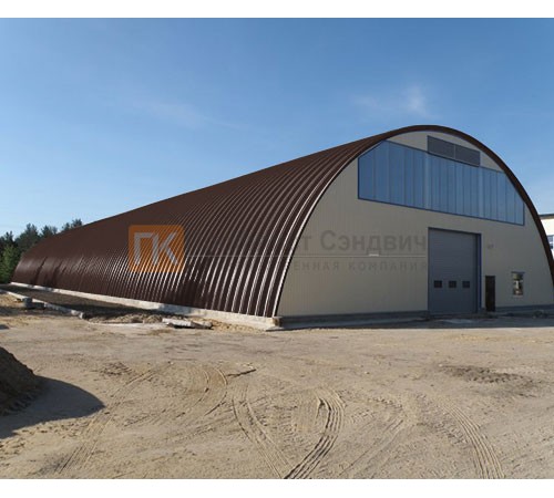 Профнастил H114ПГ-0.65, для бескаркасных ангаров, Полиэстер RAL 8017.