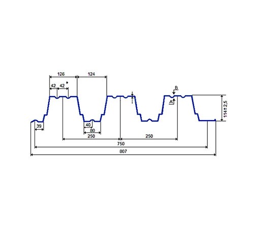 Профнастил H114ПГ-0.65, для бескаркасных ангаров, Полиэстер RAL 9006.