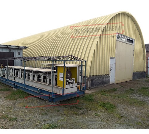 Профнастил H112ПГ-0.9, для бескаркасных ангаров, Полиэстер RAL 1014