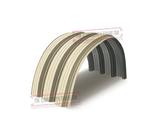 Профнастил H112ПГ-1.2, для бескаркасных ангаров, Полиэстер RAL 1015