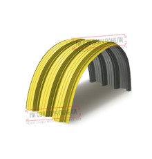 Профнастил H114ПГ-0.65, для бескаркасных ангаров, Полиэстер RAL 1018.