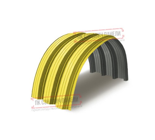 Профнастил H112ПГ-1.2, для бескаркасных ангаров, Полиэстер RAL 1018