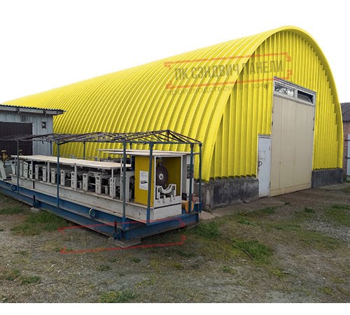 Профнастил H112ПГ-1.2, для бескаркасных ангаров, Полиэстер RAL 1018