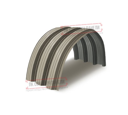 Профнастил H112ПГ-1.0, для бескаркасных ангаров, Полиэстер RAL 1035