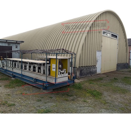 Профнастил H112ПГ-1.0, для бескаркасных ангаров, Полиэстер RAL 1035