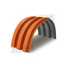 Профнастил H112ПГ-0.65, для бескаркасных ангаров, Полиэстер RAL 2004.