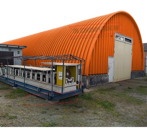 Профнастил H112ПГ-0.95, для бескаркасных ангаров, Полиэстер RAL 2004