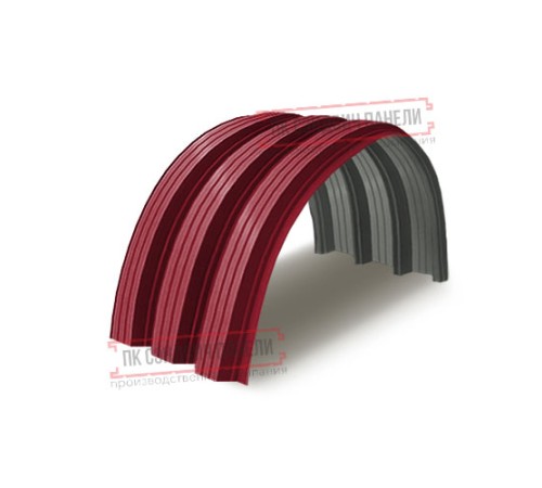 Профнастил H114ПГ-0.8, для бескаркасных ангаров, Полиэстер RAL 3003