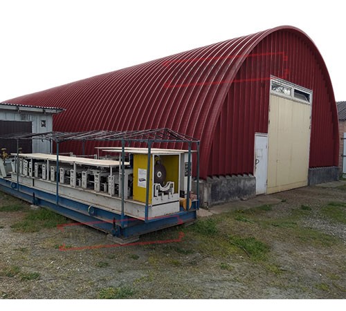 Профнастил H112ПГ-0.9, для бескаркасных ангаров, Полиэстер RAL 3005