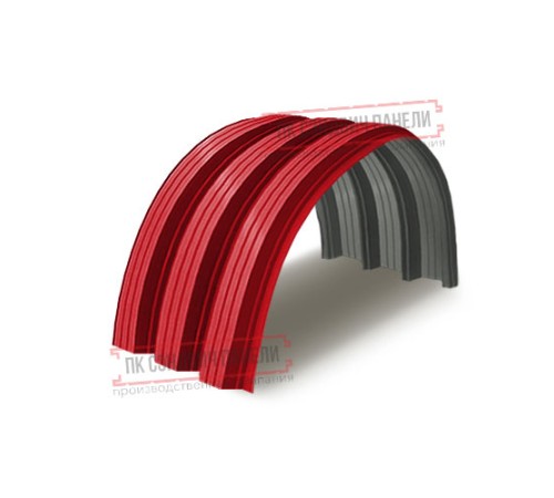 Профнастил H112ПГ-1.2, для бескаркасных ангаров, Полиэстер RAL 3020