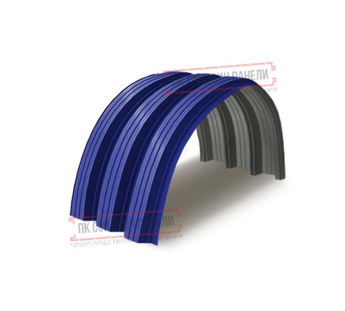 Профнастил H112ПГ-1.2, для бескаркасных ангаров, Полиэстер RAL 5002