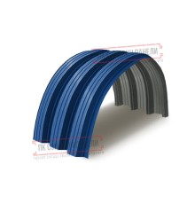 Профнастил H114ПГ-0.65, для бескаркасных ангаров, Полиэстер RAL 5005.