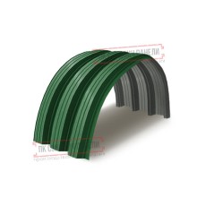 Профнастил H114ПГ-0.65, для бескаркасных ангаров, Полиэстер RAL 6002.