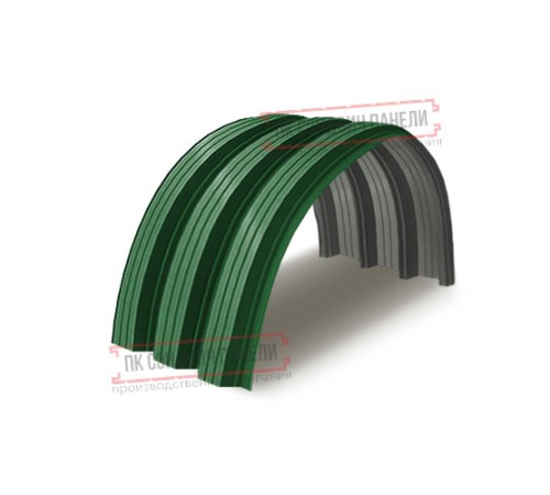 Профнастил H112ПГ-1.2, для бескаркасных ангаров, Полиэстер RAL 6002