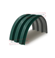 Профнастил H114ПГ-0.65, для бескаркасных ангаров, Полиэстер RAL 6005.