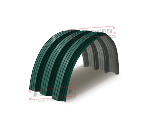 Профнастил H112ПГ-0.9, для бескаркасных ангаров, Полиэстер RAL 6005