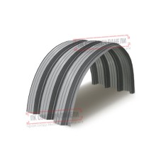 Профнастил H114ПГ-0.65, для бескаркасных ангаров, Полиэстер RAL 7004.