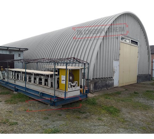 Профнастил H112ПГ-1.2, для бескаркасных ангаров, Полиэстер RAL 7004