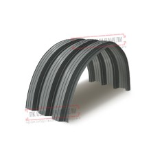 Профнастил H114ПГ-0.65, для бескаркасных ангаров, Полиэстер RAL 7005.