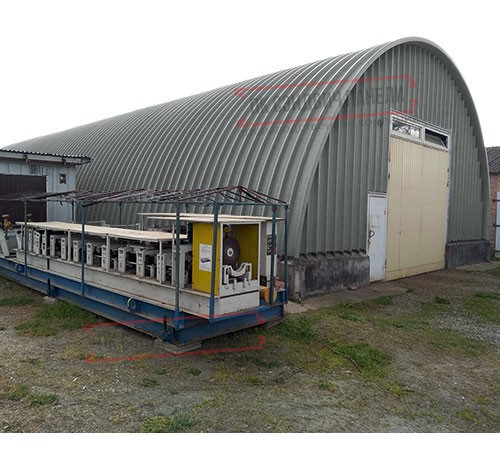 Профнастил H112ПГ-1.2, для бескаркасных ангаров, Полиэстер RAL 7005