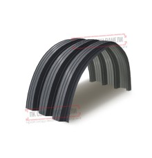 Профнастил H114ПГ-0.65, для бескаркасных ангаров, Полиэстер RAL 7024.