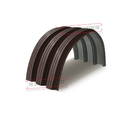 Профнастил H112ПГ-0.85, для бескаркасных ангаров, Полиэстер RAL 8017