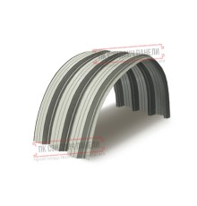 Профнастил H114ПГ-0.65, для бескаркасных ангаров, Полиэстер RAL 9002.