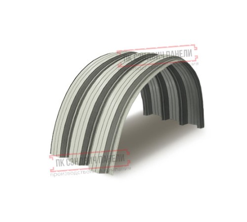 Профнастил H112ПГ-1.2, для бескаркасных ангаров, Полиэстер RAL 9002