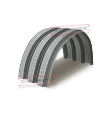 Профнастил H114ПГ-0.65, для бескаркасных ангаров, Полиэстер RAL 9006.