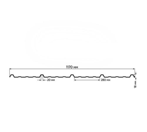 Профнастил окрашенный НС18ПГ-1120-0.5 цена за м2