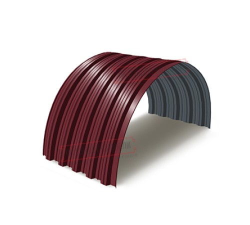 Профнастил НС35ПГ-0.45, Ширина-1100, Полиэстер/Двусторонний RAL3005