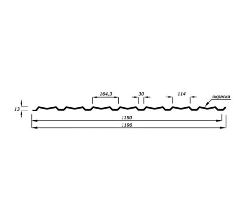 Профнастил С-15ПГ-1190-0.45 (с гранью) Полиэстер RAL 1015
