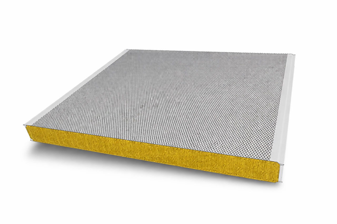 Сэндвич-панели акустические стеновые, минвата, 1200 мм, 250 мм, RAL7035