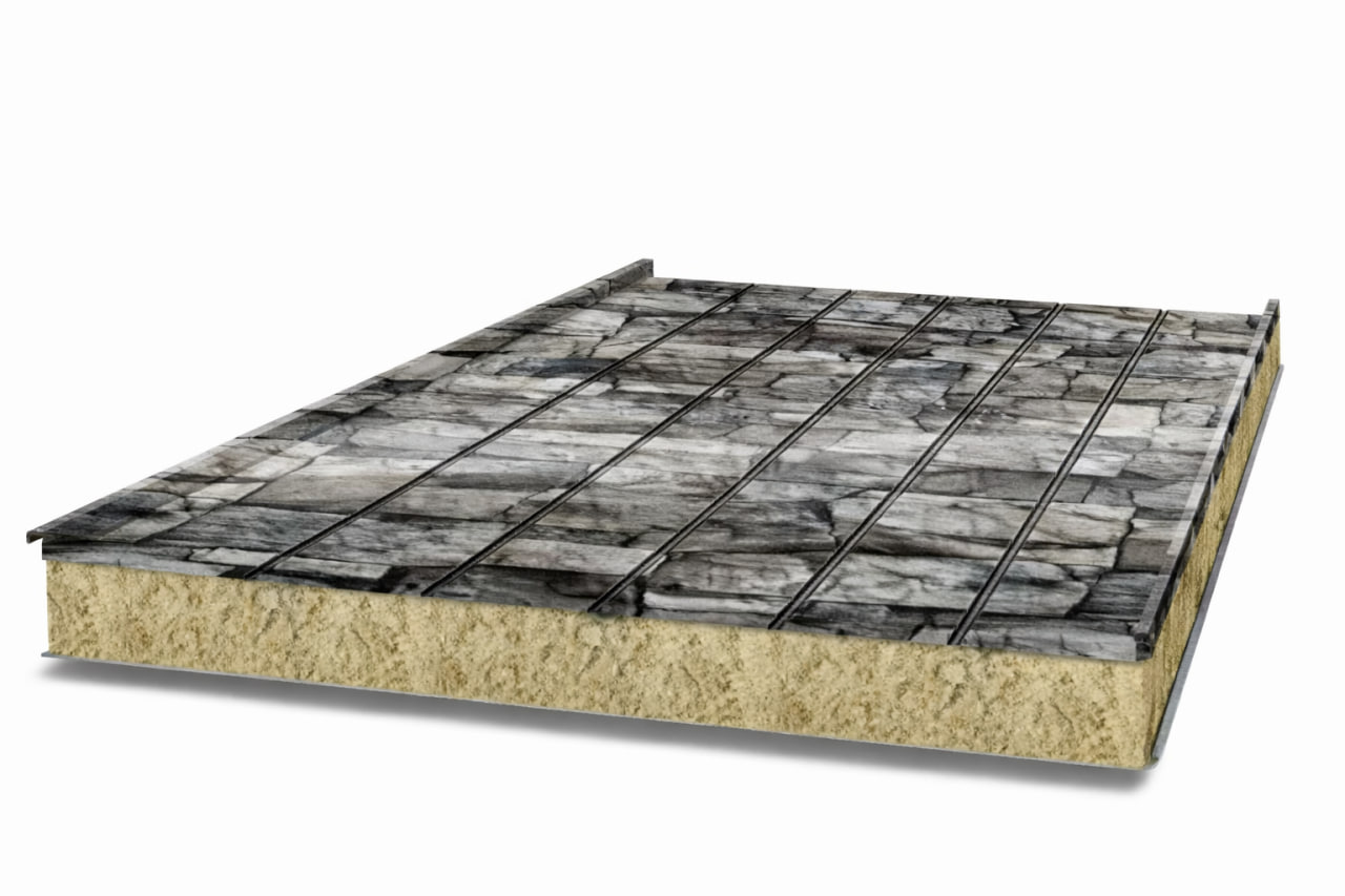 Сэндвич-панели шириной 1200 мм под камень — пример