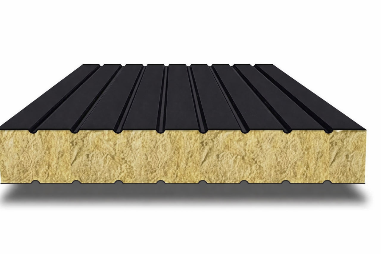 Сэндвич-панели без замков с минеральной ватой